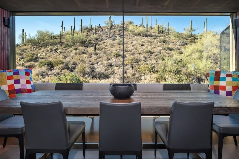 Kitchen table with saguaro views
